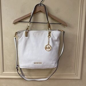 Michael Kors Brooke White Leather Tote Bag